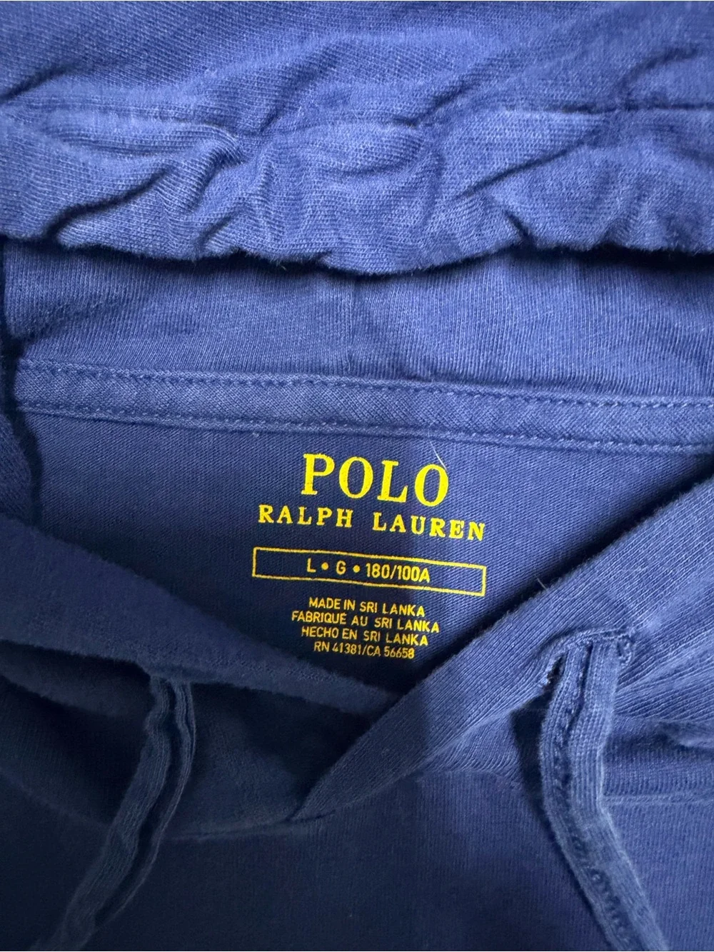 Polo Ralph Lauren Men’s Large Royal Blue Pony Hooded Long Sleeve T-Shirt